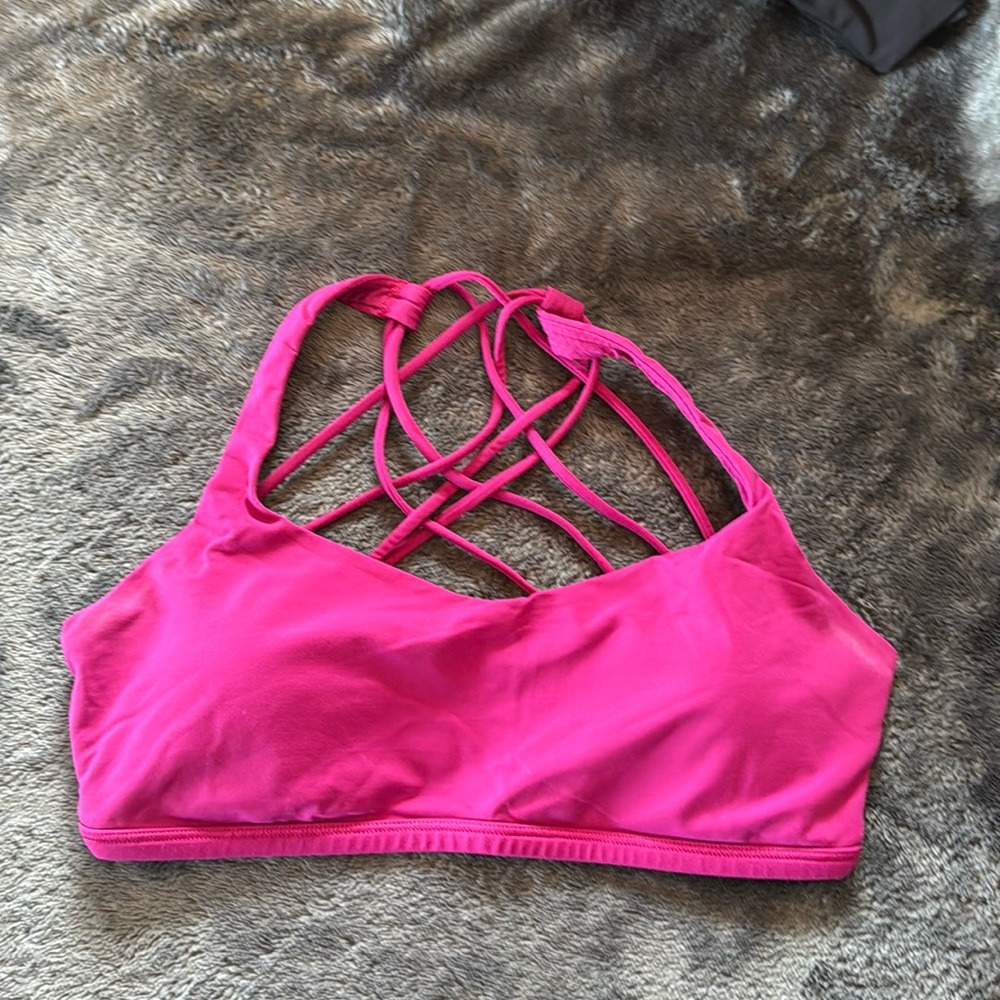 lululemon athletica Hot Pink Strappy Sports Bra